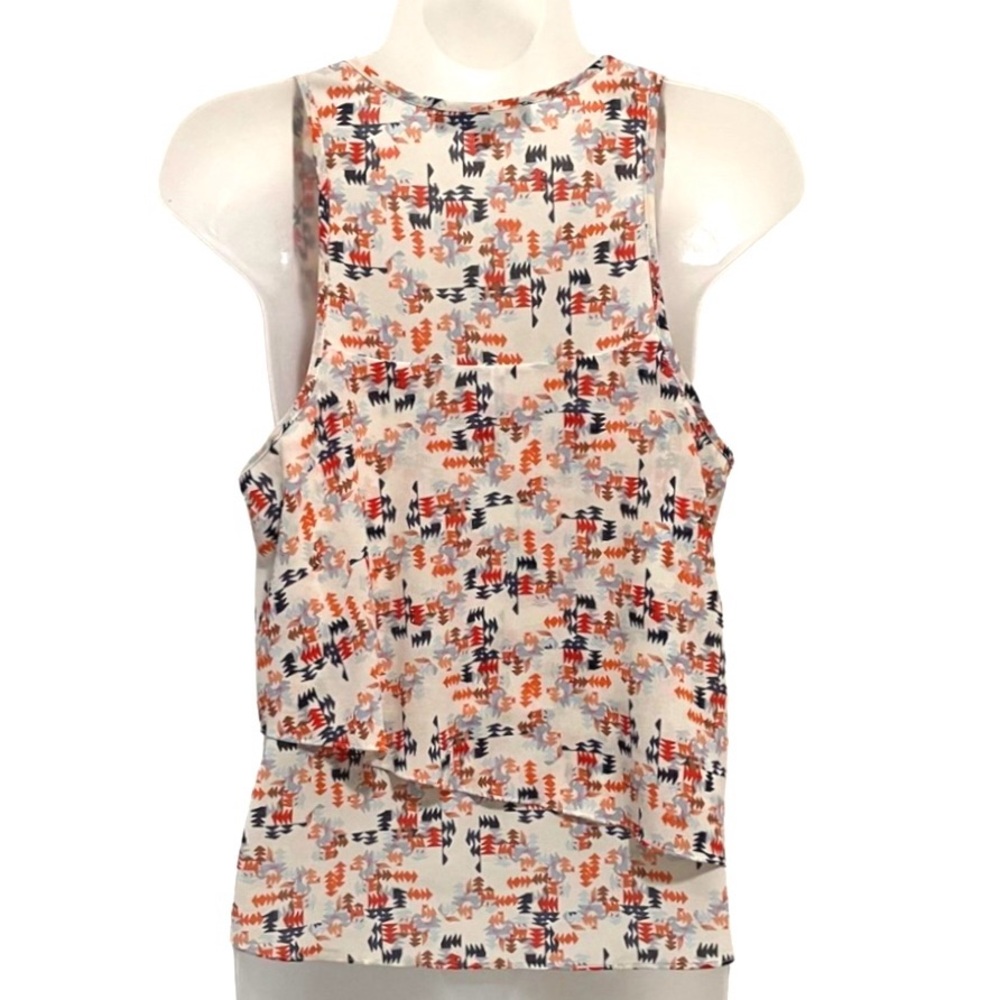 Sanctuary Two Tiered Layered Geometric Triangle Print Tank Top - Picture 3 of 5